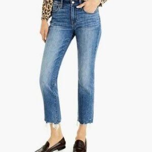 J. Crew Slim Broken In Boyfriend High Rise Raw Hem Jean